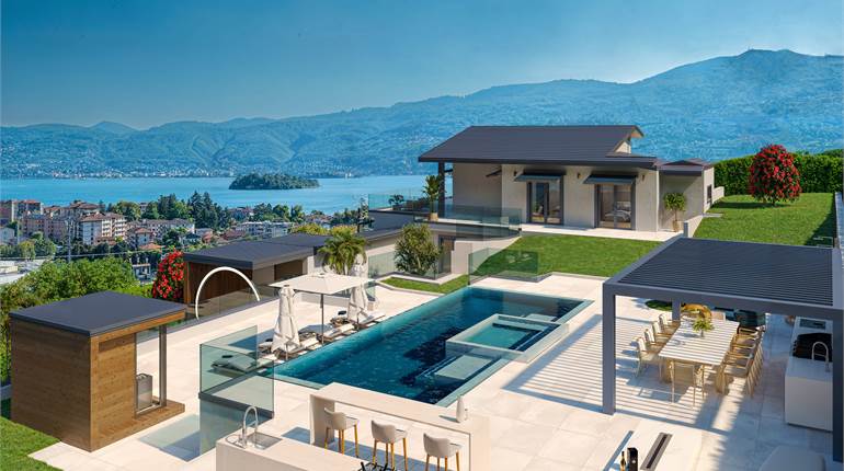 MODERN DESIGN VILLA WITH LAKE VIEW, POOL, AND SPA  IN VERBANIA SUNA
