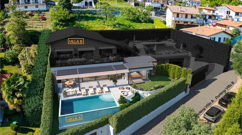 MODERNA VILLA A SUNA CON PISCINA E VISTA SUL GOLFO BORROMEO